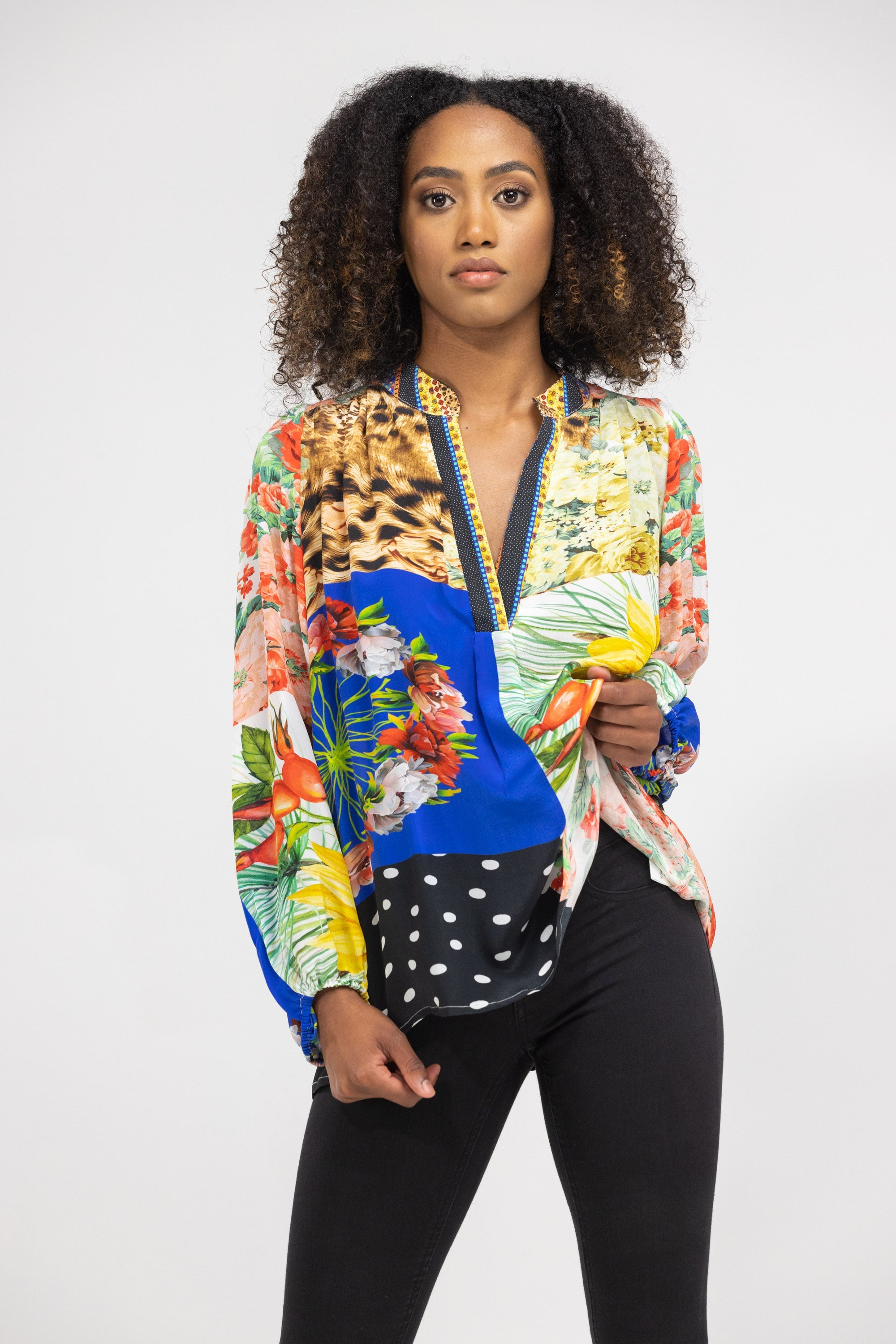 PERTH - V NECK TOP NEW 100% Silk (Size - M/L) - TheSwankStore