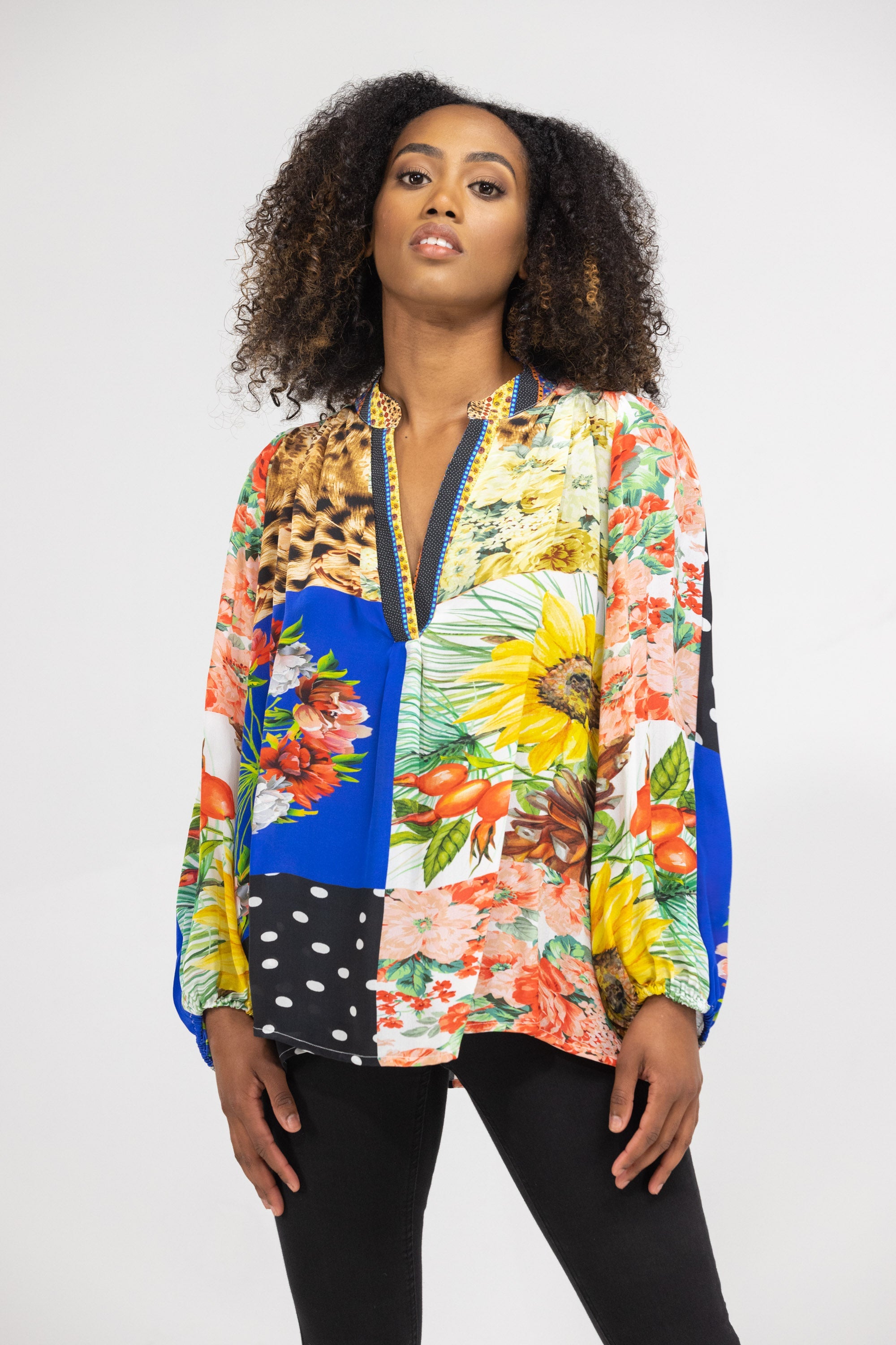 PERTH - V NECK TOP NEW 100% Silk (Size - M/L) - TheSwankStore