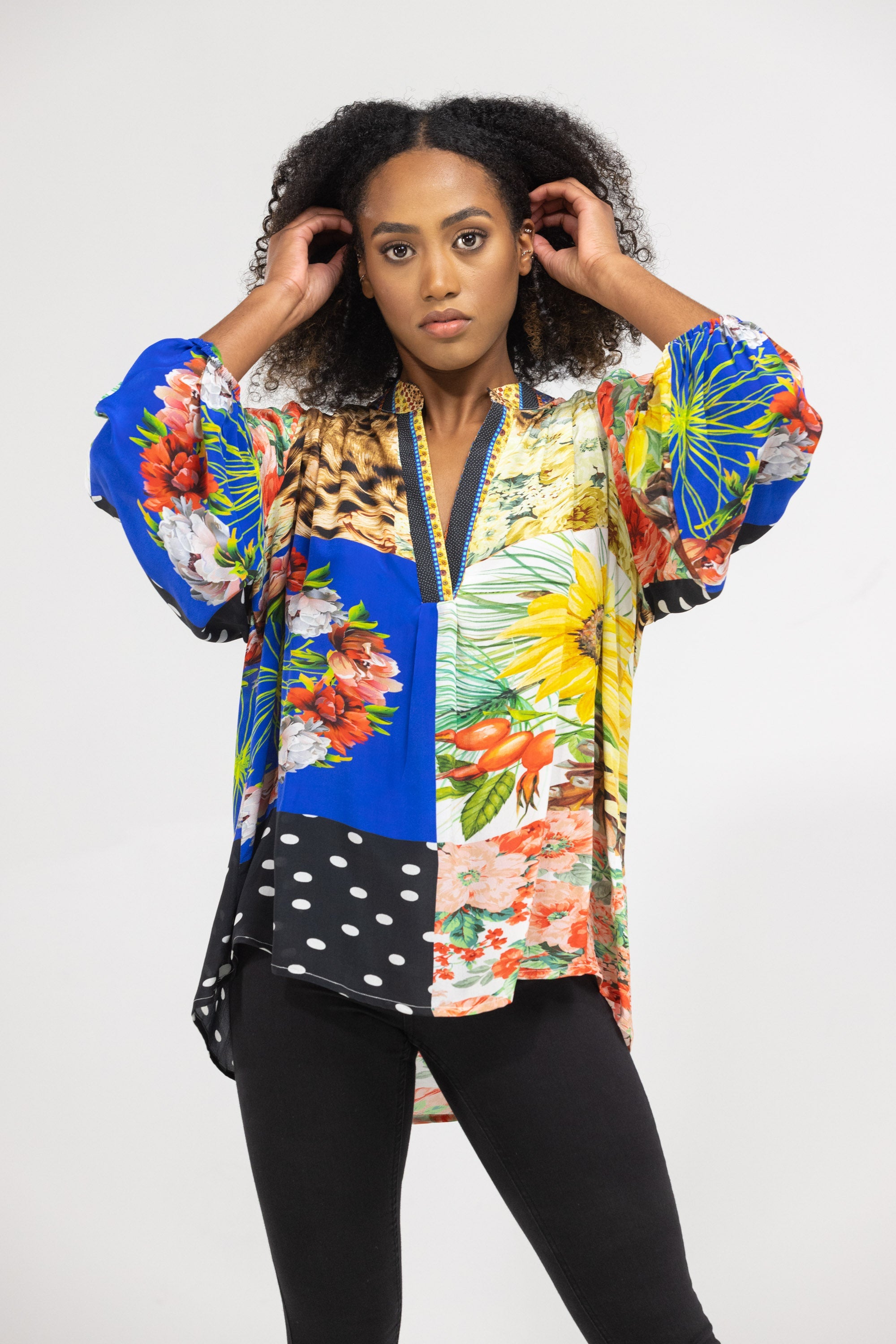 PERTH - V NECK TOP NEW 100% Silk (Size - M/L) - TheSwankStore