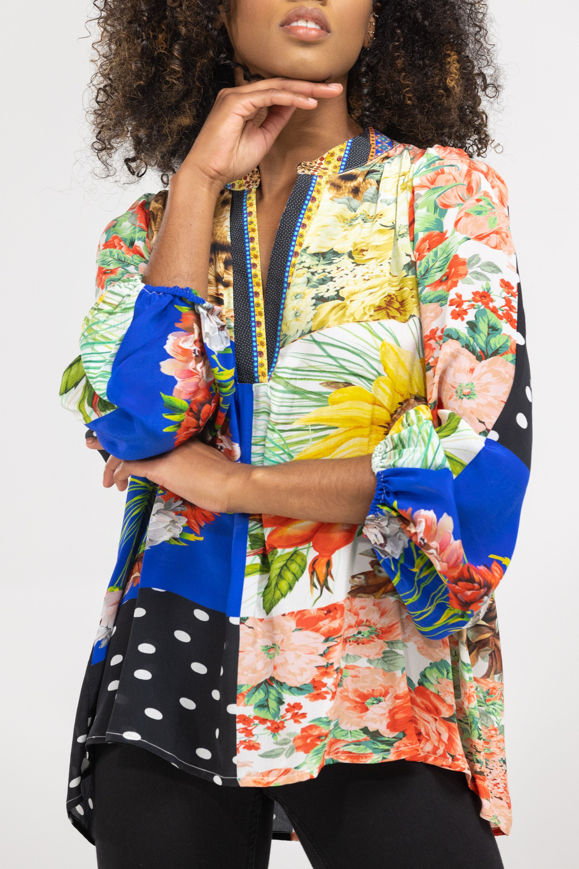 PERTH - V NECK TOP NEW 100% Silk (Size - M/L) - TheSwankStore