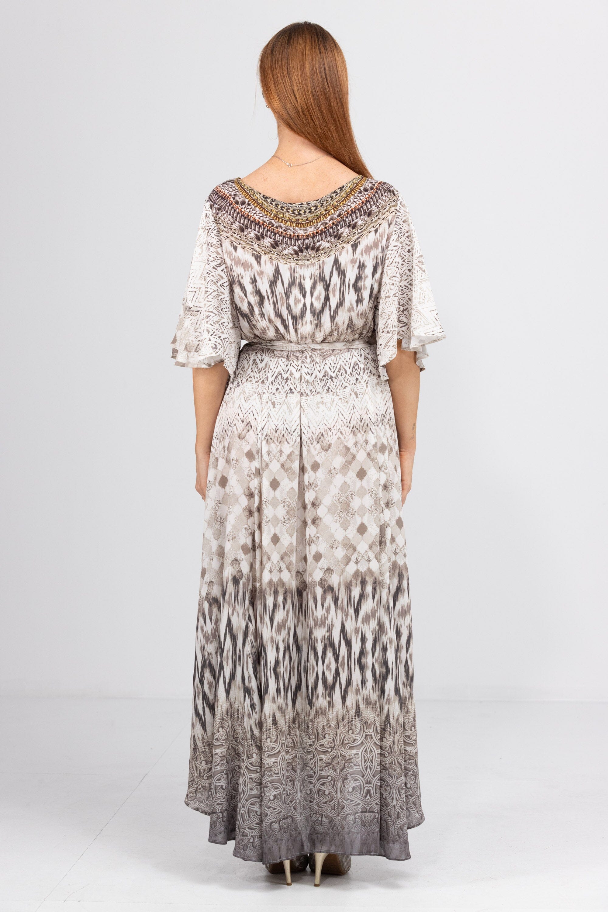 MONTE BLANCO - WRAP DRESS WITH SHORT SLEEVE - TheSwankStore