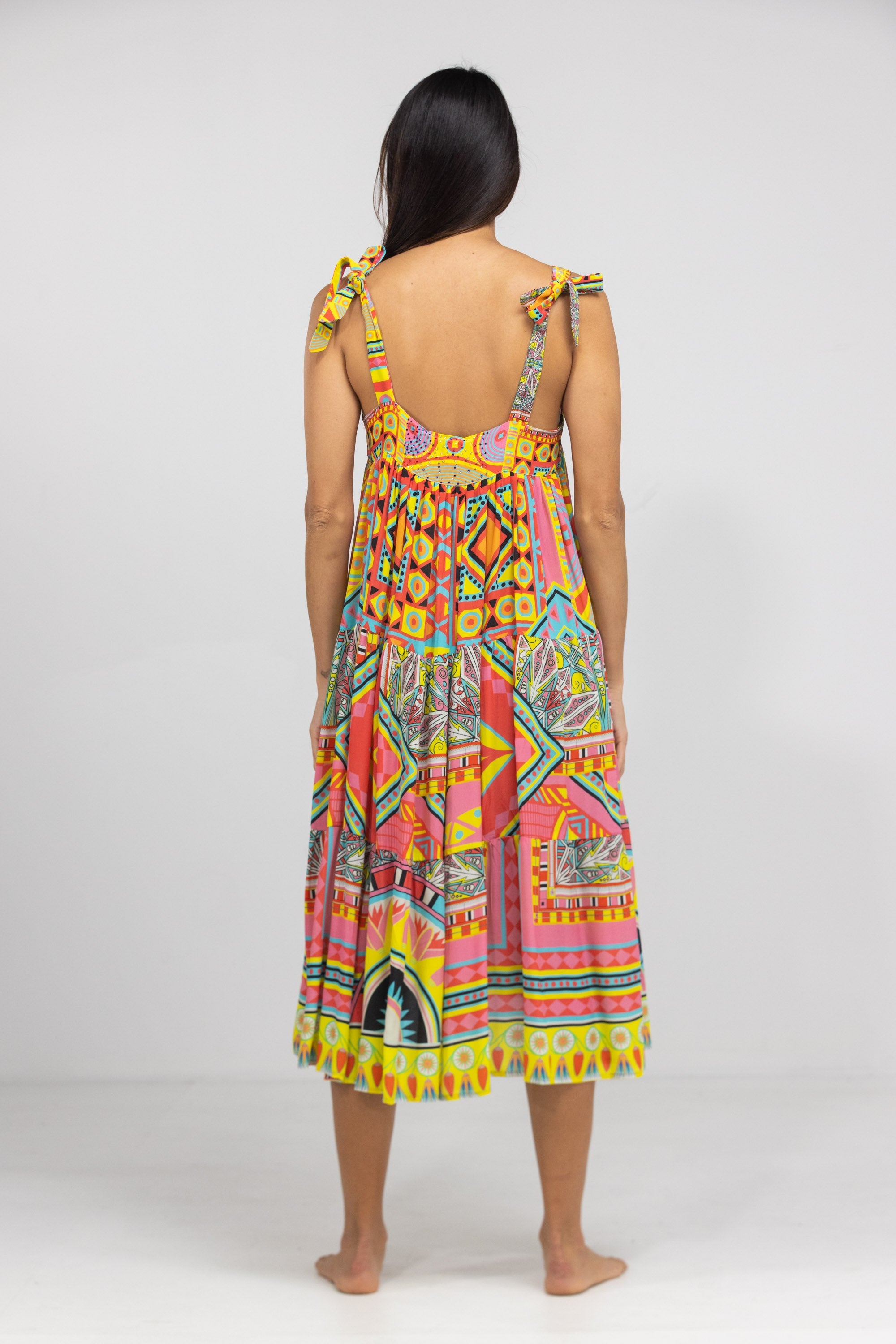 HOBART - TIE KNOT SHOULDER MAXI DRESS
