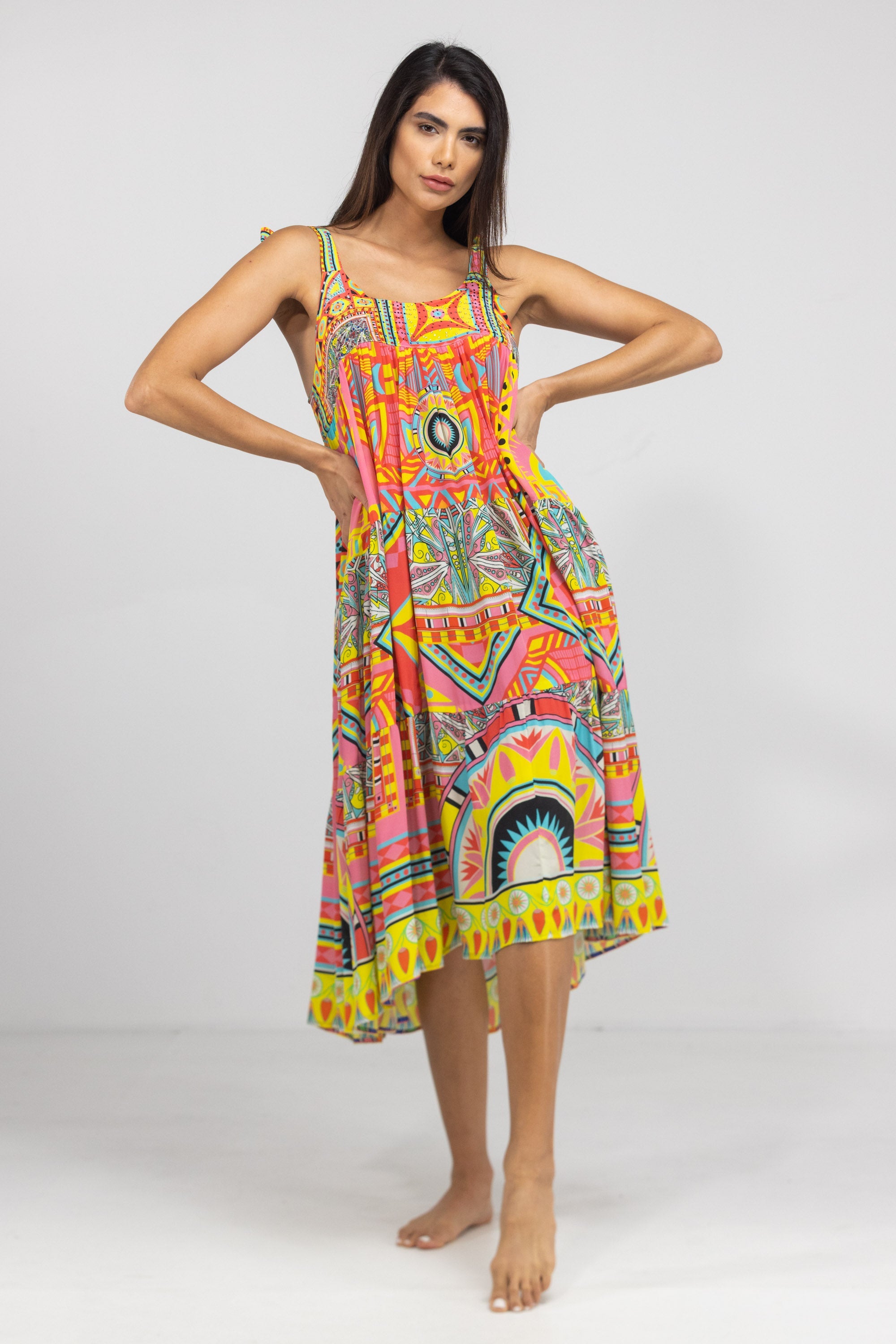 HOBART - TIE KNOT SHOULDER MAXI DRESS