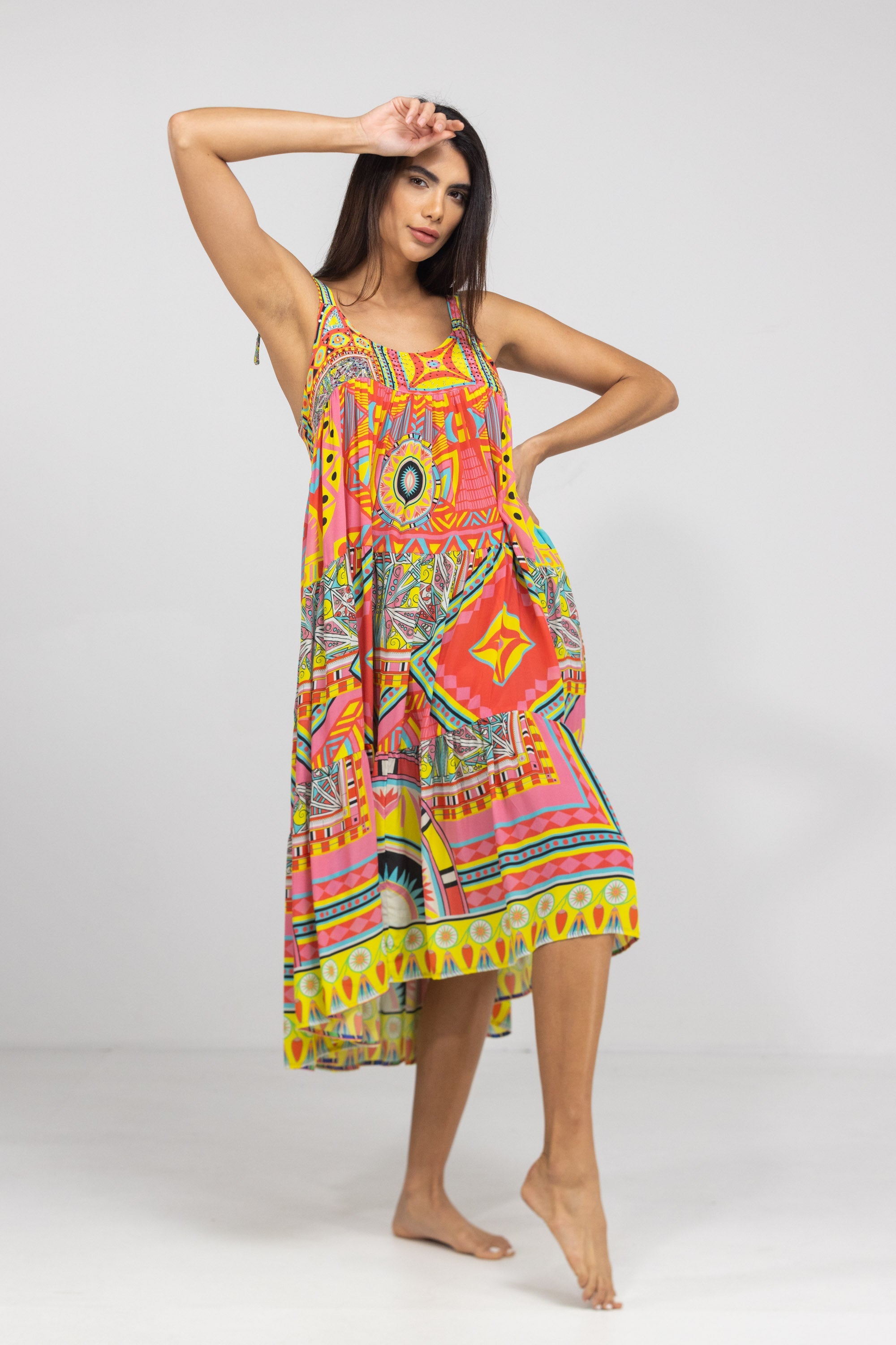 HOBART - TIE KNOT SHOULDER MAXI DRESS