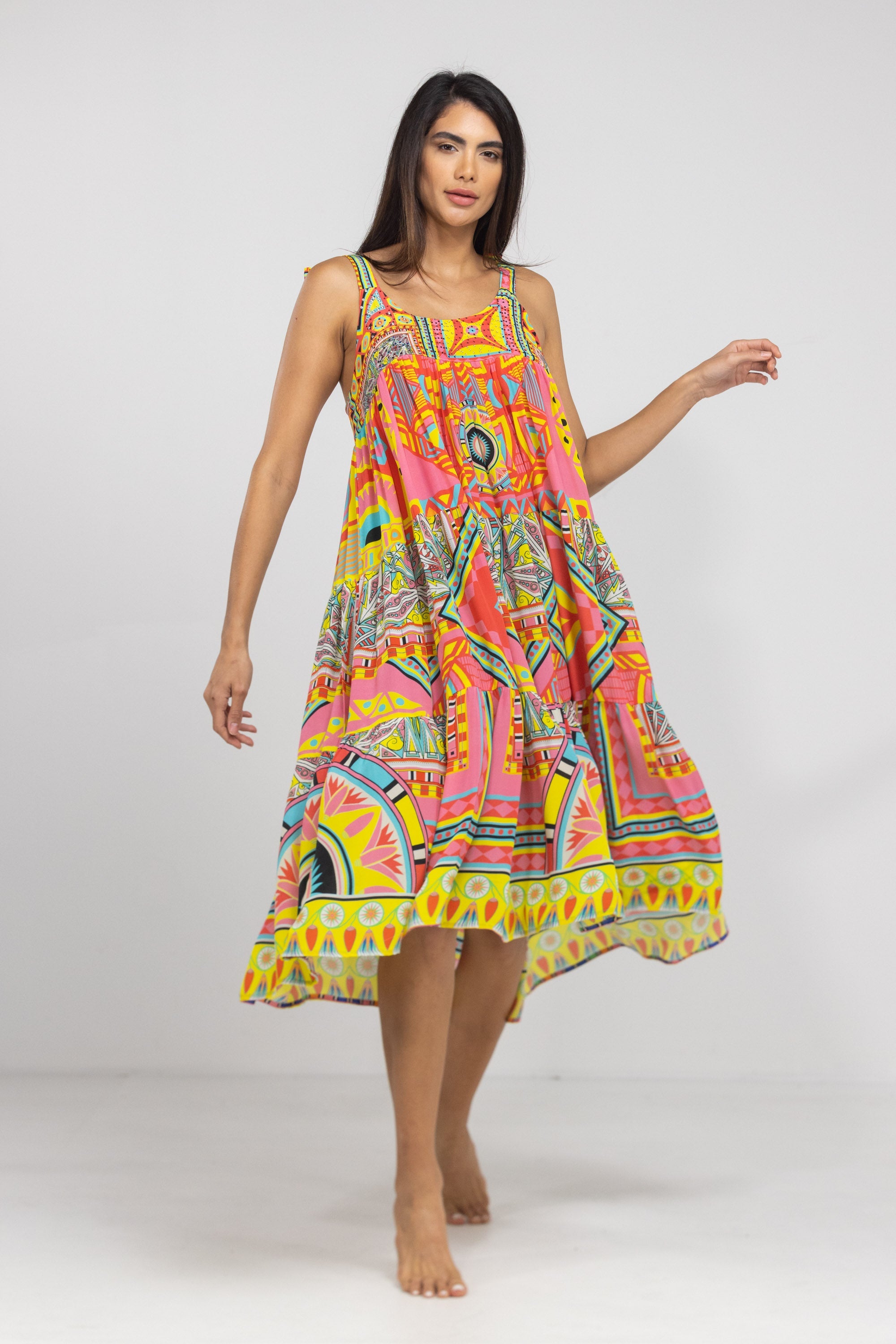 HOBART - TIE KNOT SHOULDER MAXI DRESS