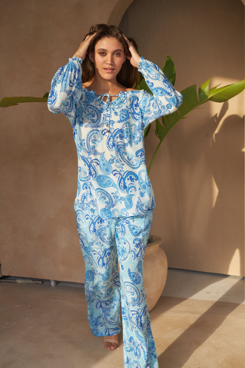 PAISLEY AZURE - CALLA TOP - TheSwankStore