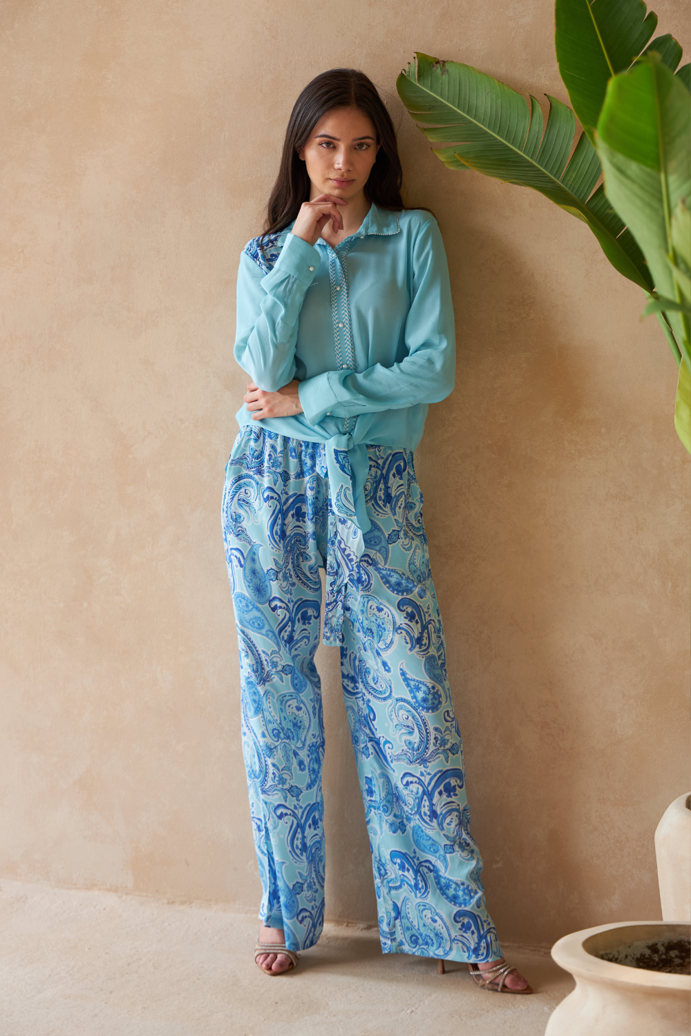 PAISLEY AZURE - LARCH TROUSER - TheSwankStore
