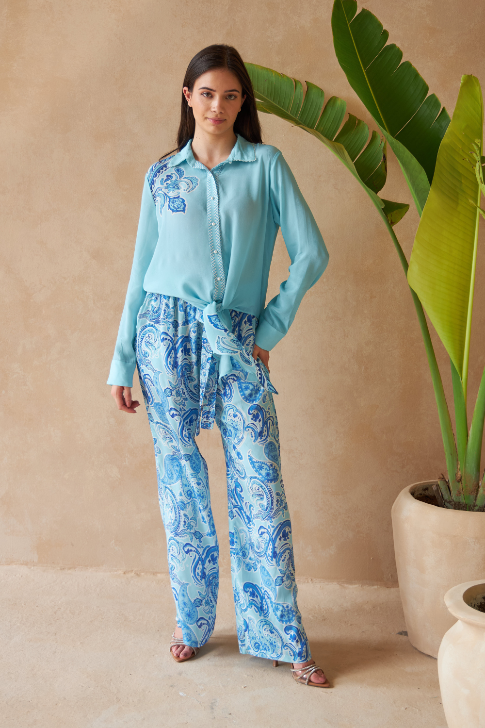 PAISLEY AZURE - LARCH TROUSER - TheSwankStore