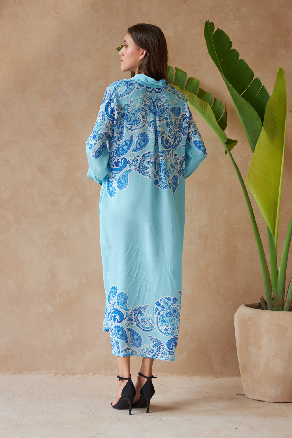 PAISLEY AZURE - LUPINE LONG SHIRT - TheSwankStore