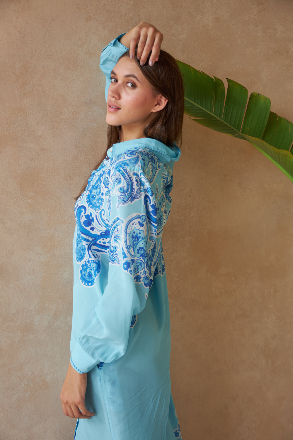 PAISLEY AZURE - LUPINE LONG SHIRT - TheSwankStore