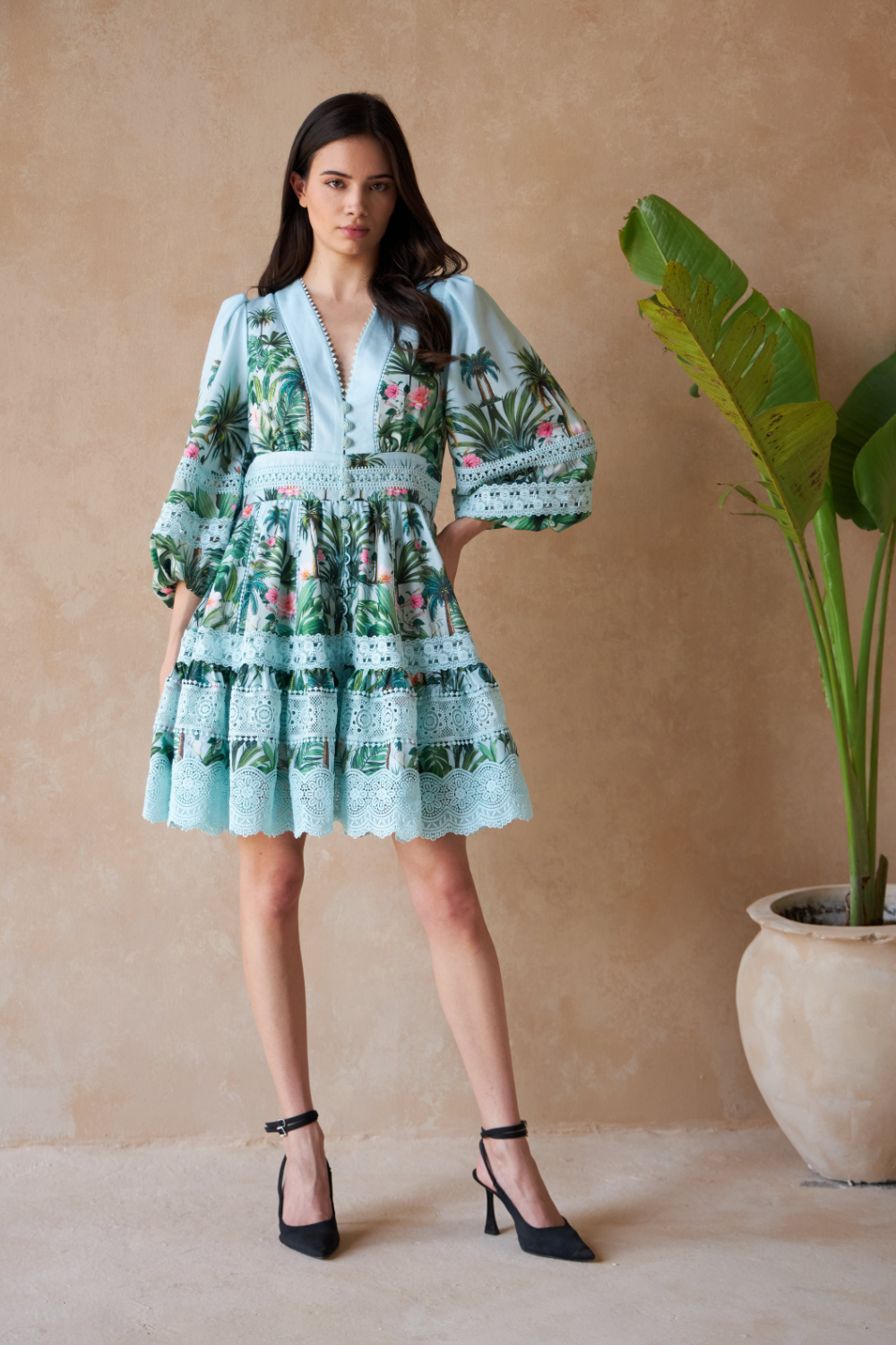 PALM GREEN - BAVARIAN DRESS - TheSwankStore