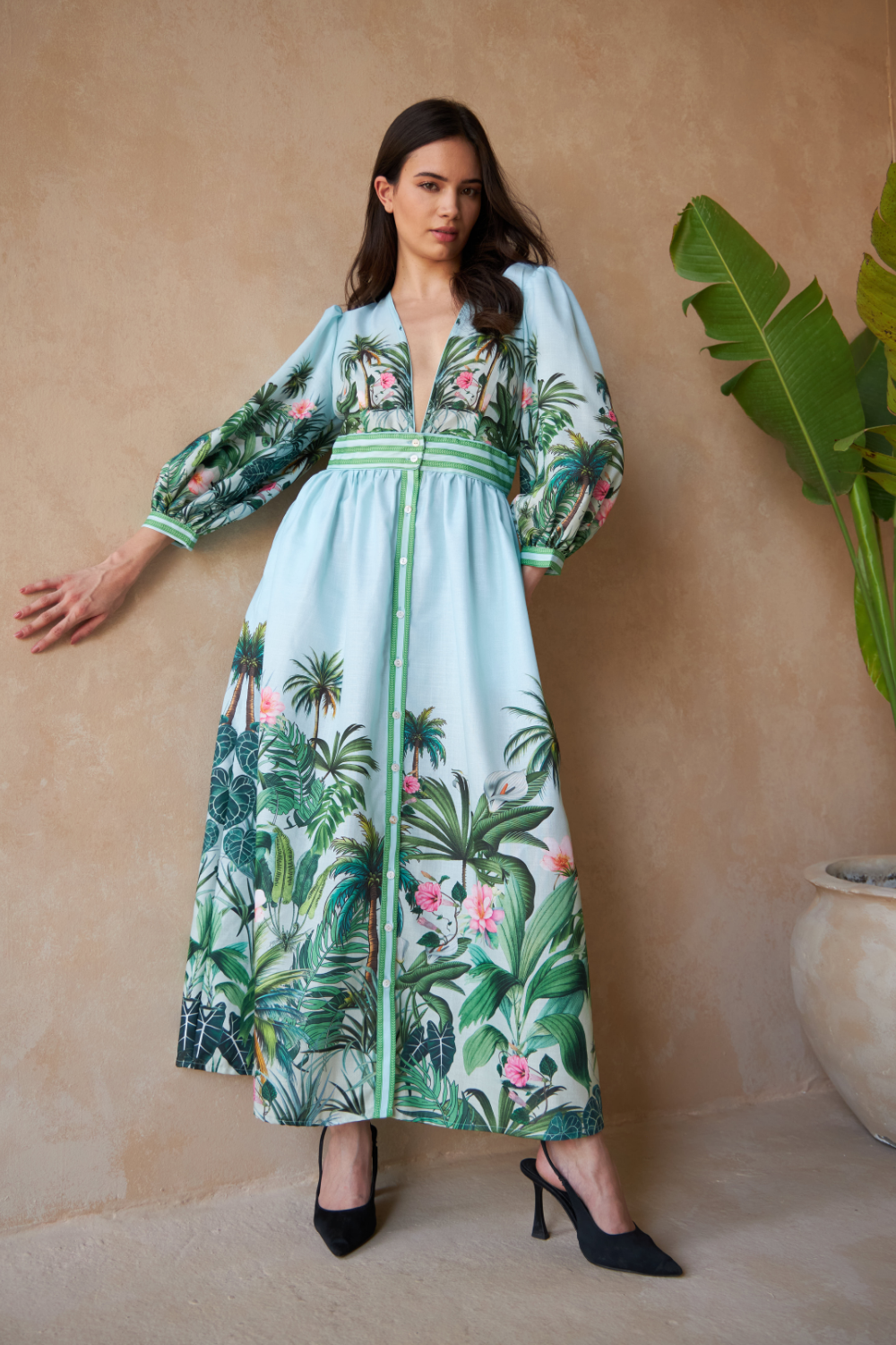 PALM GREEN- SAIGON DRESS - TheSwankStore