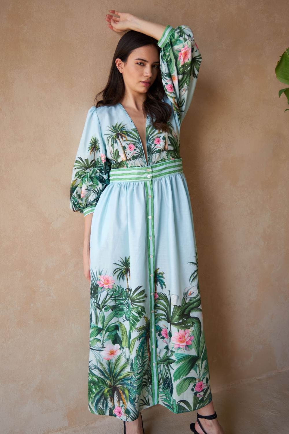 PALM GREEN- SAIGON DRESS - TheSwankStore