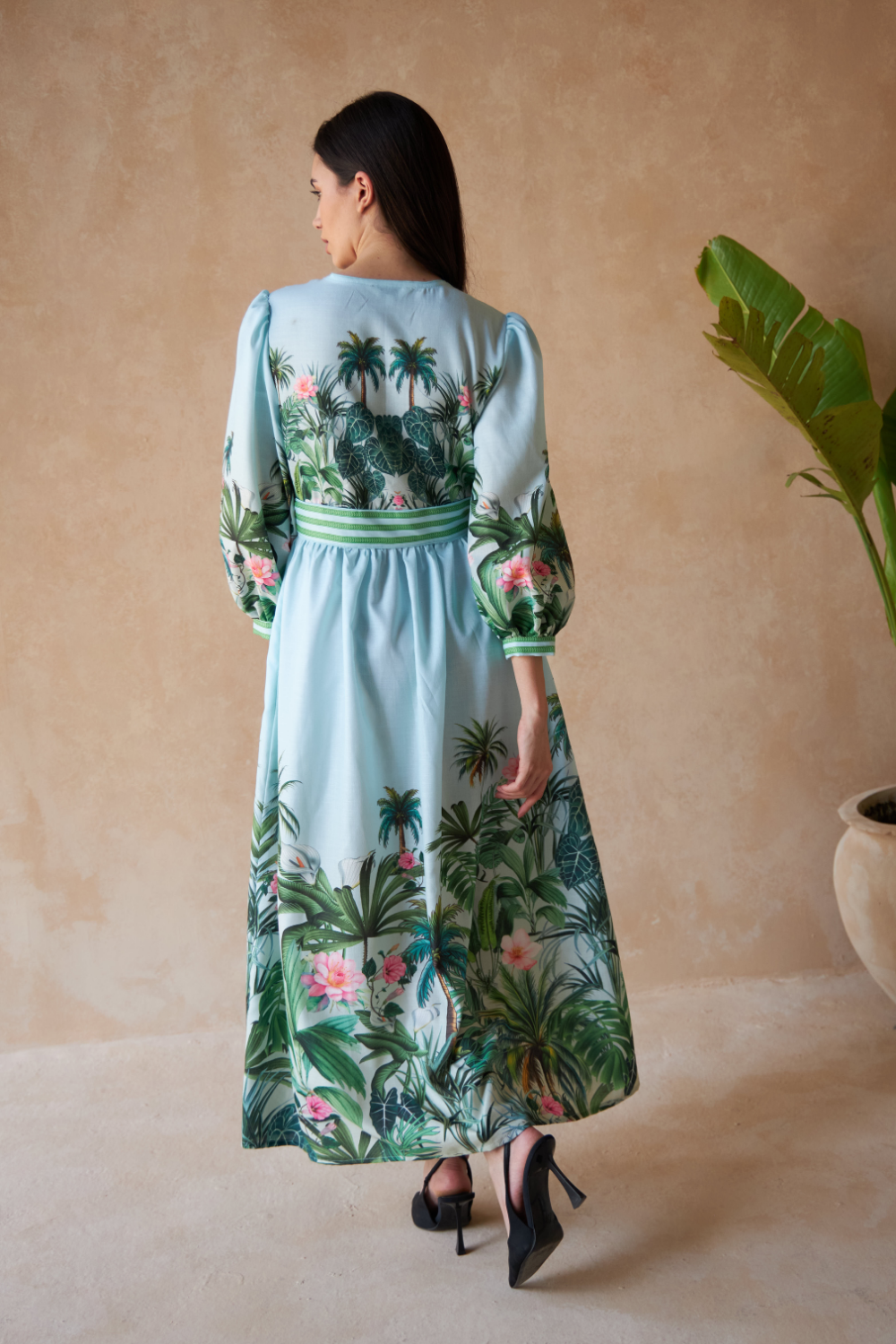 PALM GREEN- SAIGON DRESS - TheSwankStore