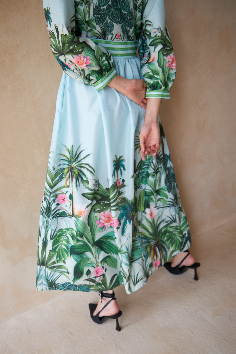 PALM GREEN- SAIGON DRESS - TheSwankStore