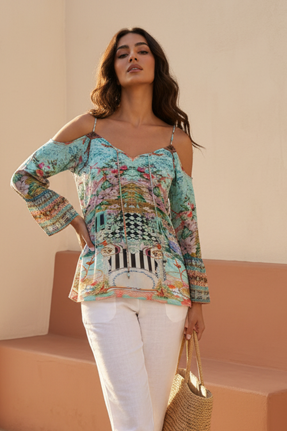 PALERMO - GYPSY TOP 100% Silk (Size - S/M) - TheSwankStore