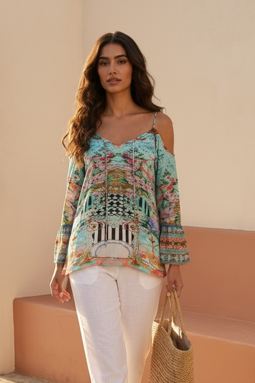 PALERMO - GYPSY TOP 100% Silk (Size - S/M) - TheSwankStore