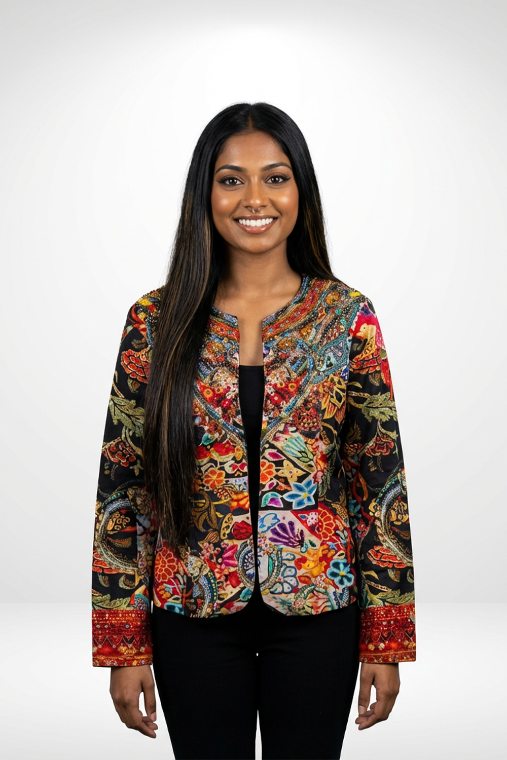 SEVILLIA - JACKET 100% Silk (Size - S/M) - TheSwankStore