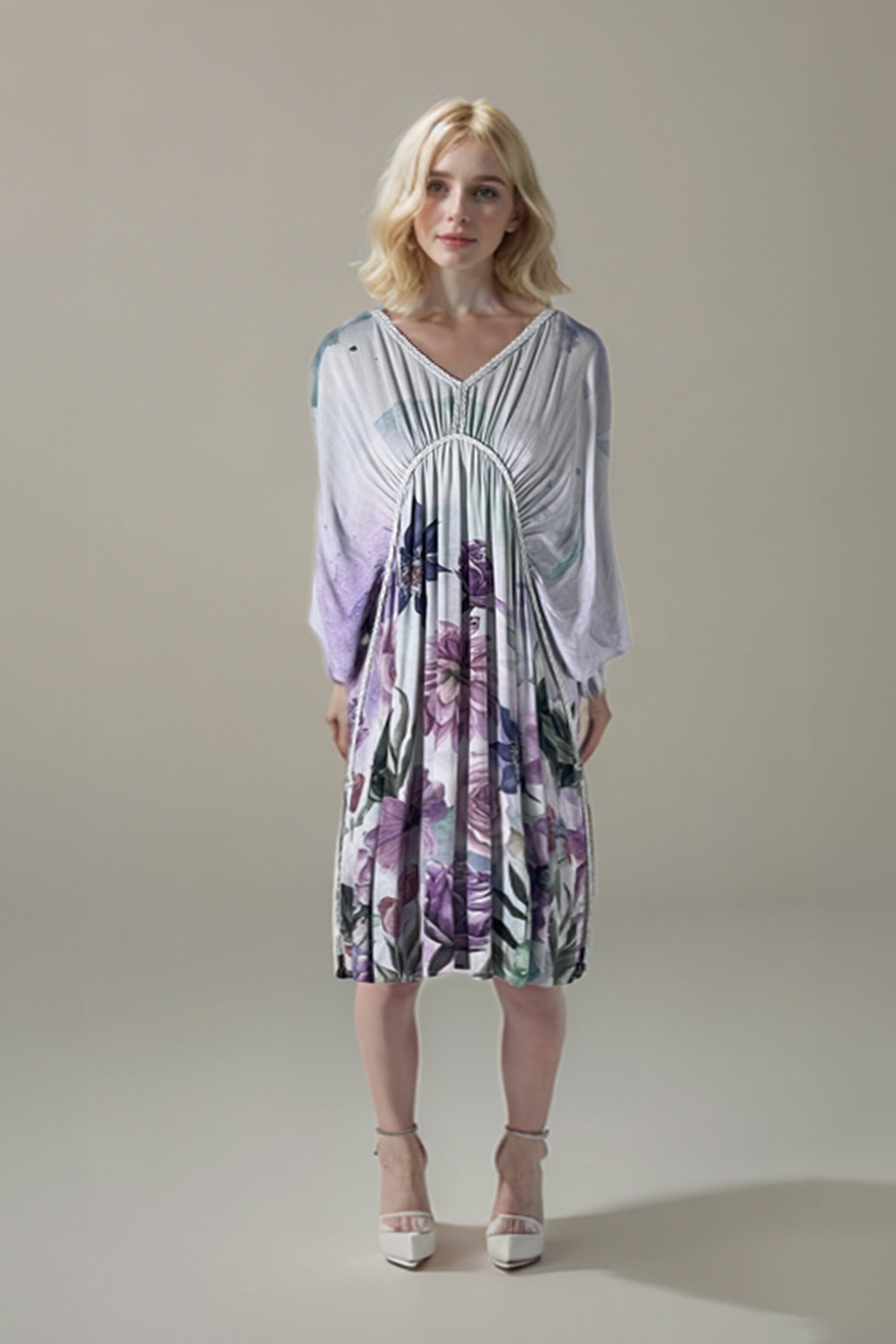 MARIC FLORAL - SHORT KAFTAN - TheSwankStore