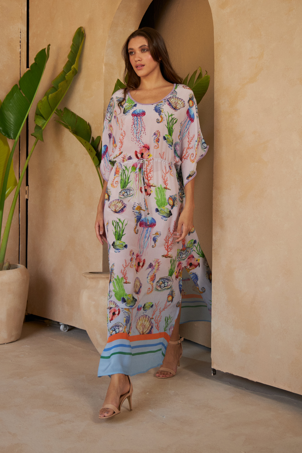 SHELLS MULTICOLOUR - PEONY DRESS (100% silk) - TheSwankStore
