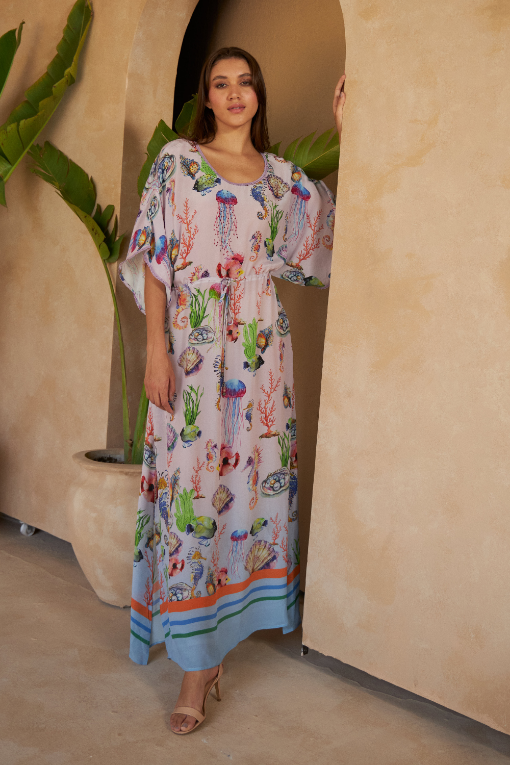 SHELLS MULTICOLOUR - PEONY DRESS (100% silk) - TheSwankStore