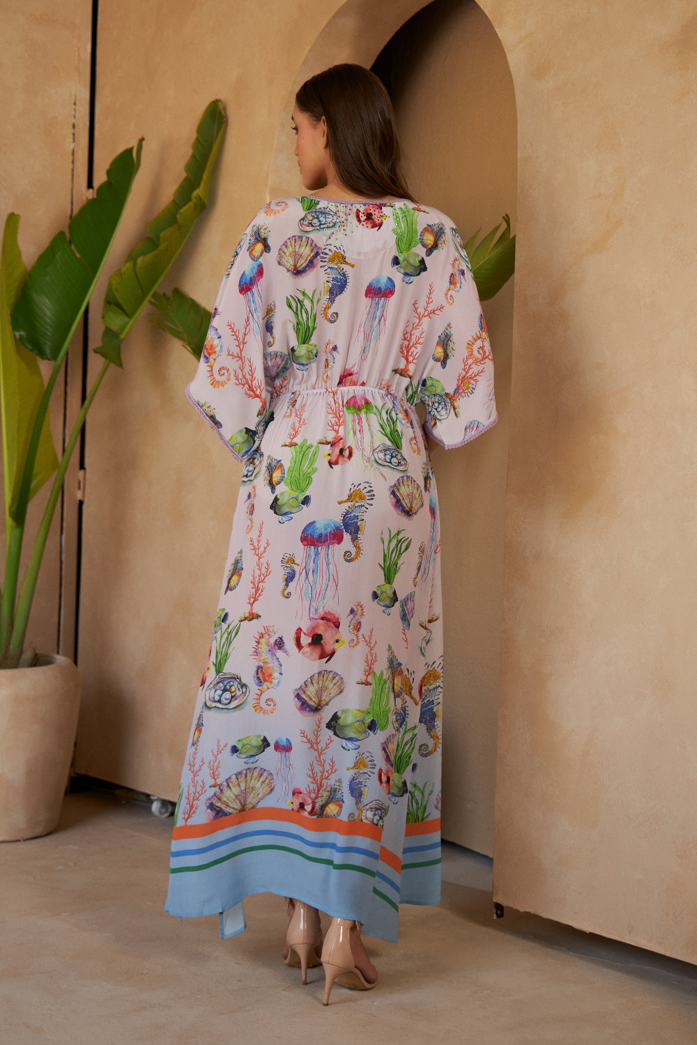SHELLS MULTICOLOUR - PEONY DRESS (100% silk) - TheSwankStore