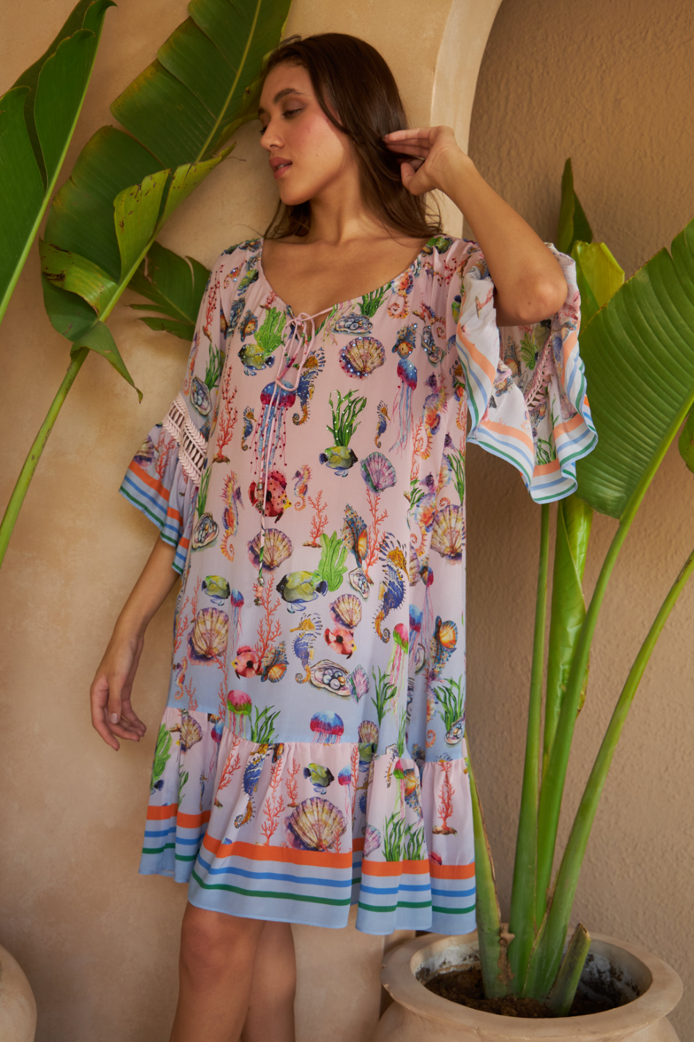 SHELLS MULTICOLOUR - SCILLA DRESS - TheSwankStore