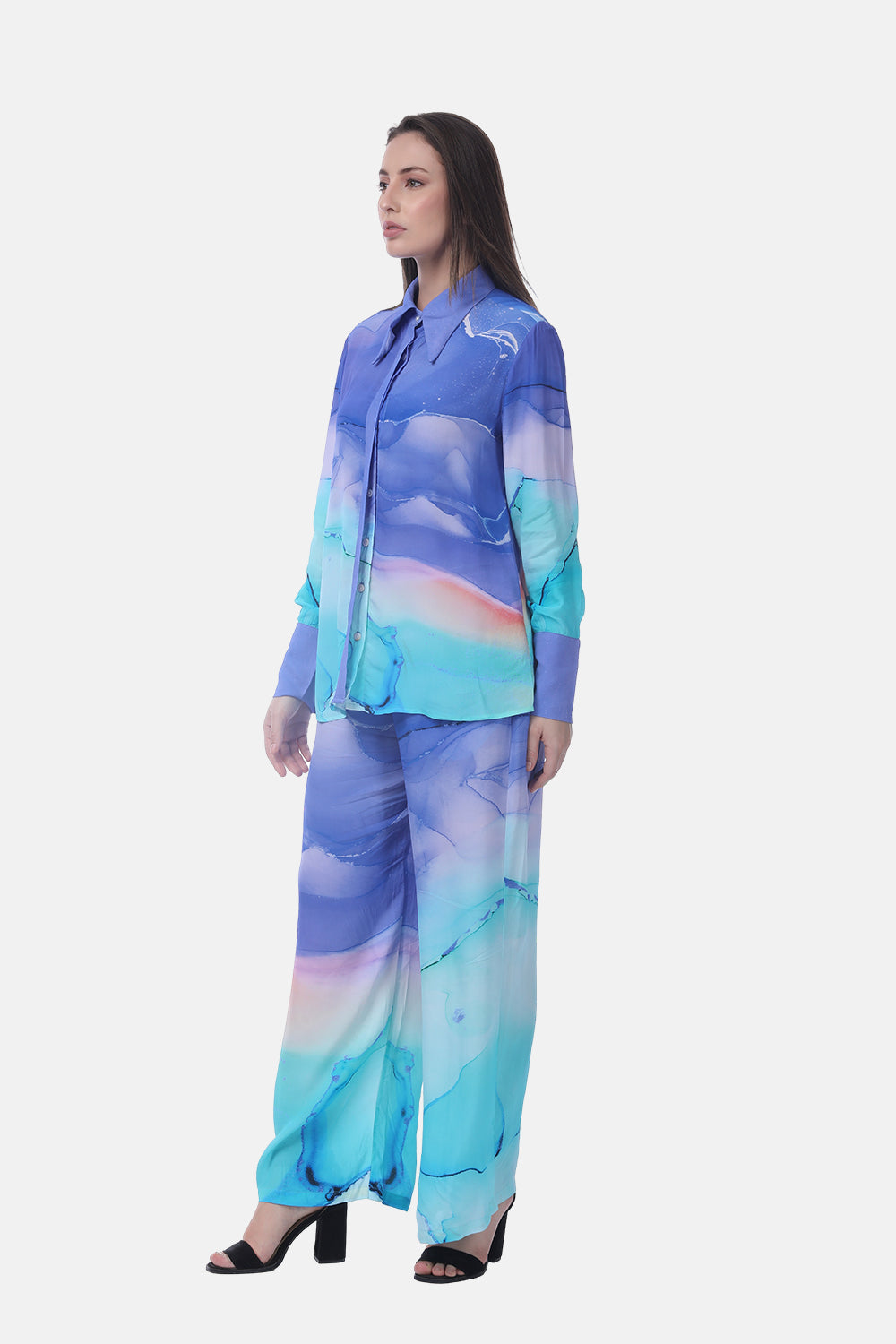 TEMPER BLUE - ANAYA COLLAR SHIRT - TheSwankStore