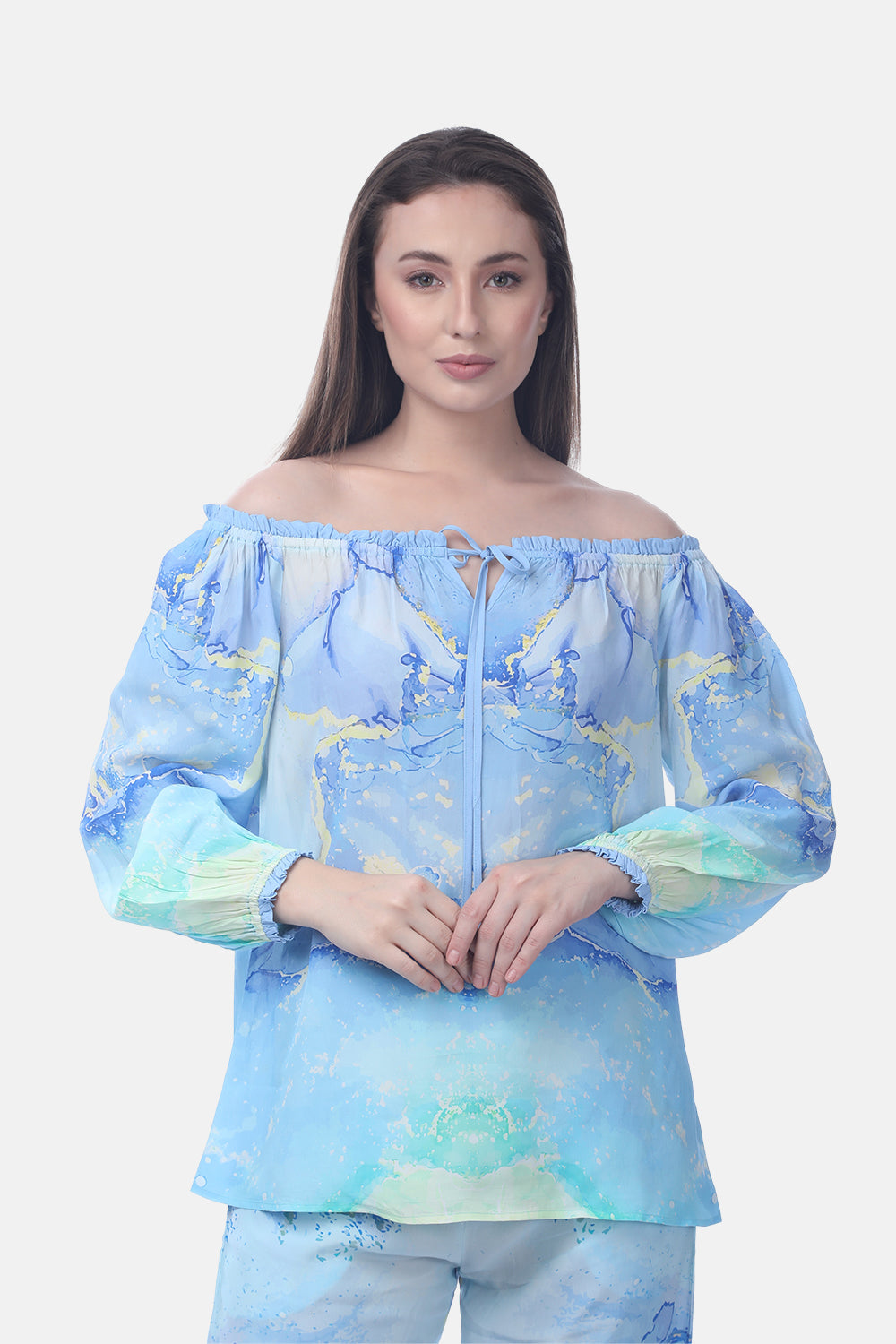 TEMPER BLUE - CALLA TOP - TheSwankStore