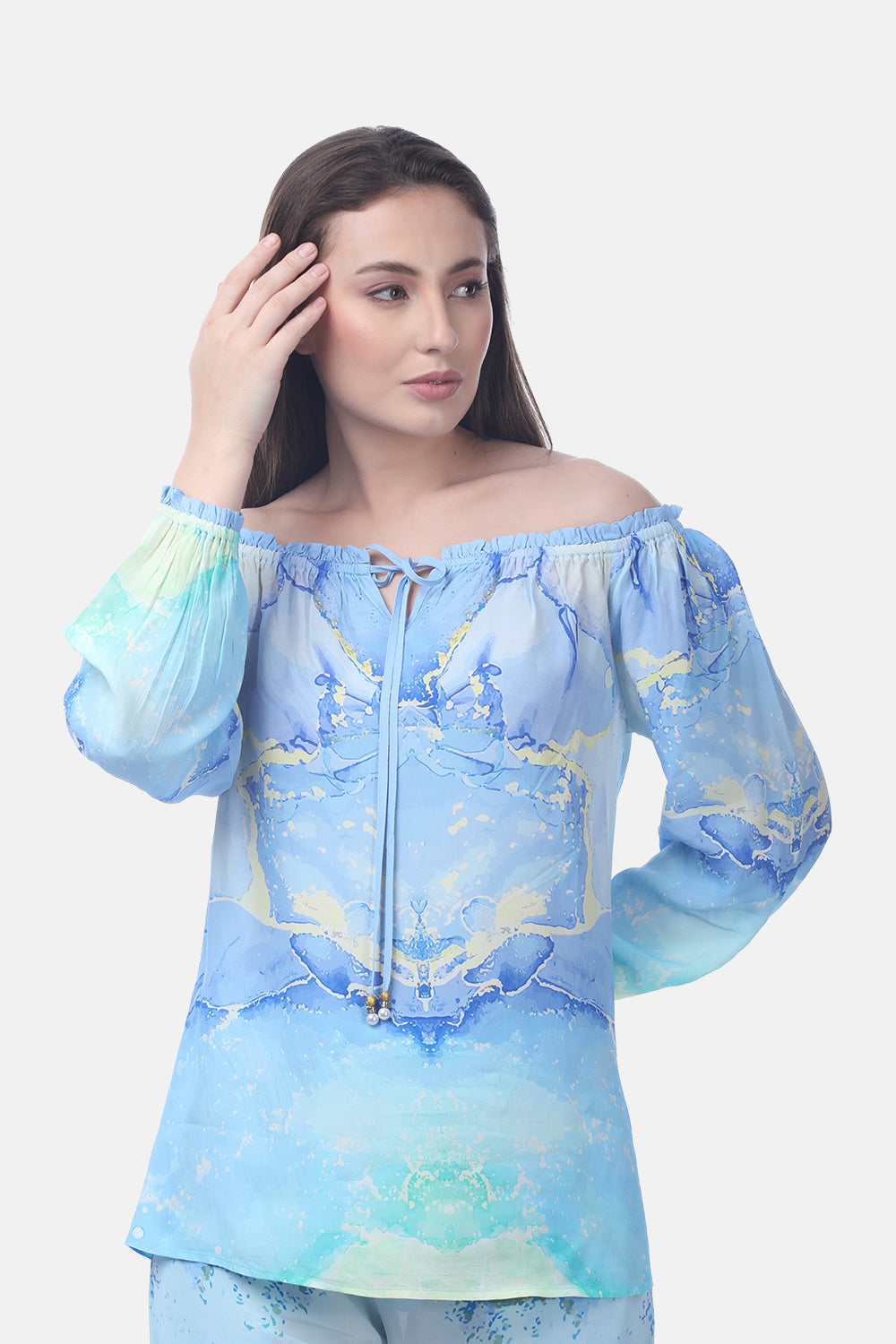 TEMPER BLUE - CALLA TOP - TheSwankStore