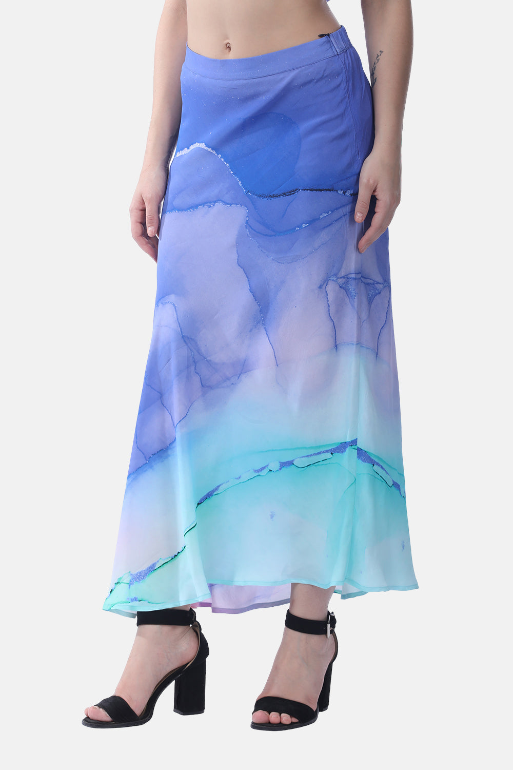TEMPER BLUE - CAMELIA SKIRT - TheSwankStore