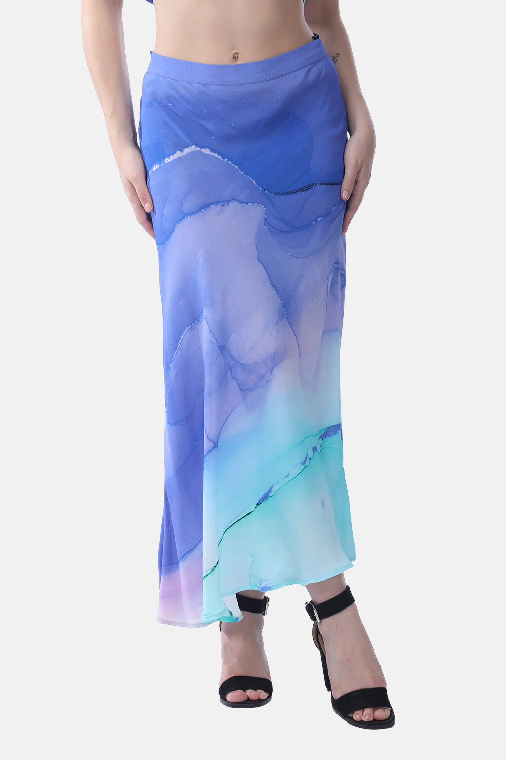 TEMPER BLUE - CAMELIA SKIRT - TheSwankStore