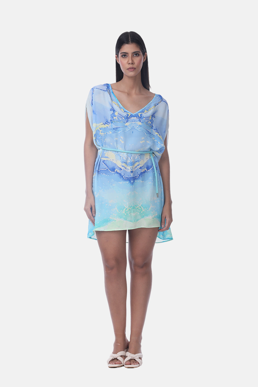 TEMPER BLUE - KAFTAN TUNIC - TheSwankStore