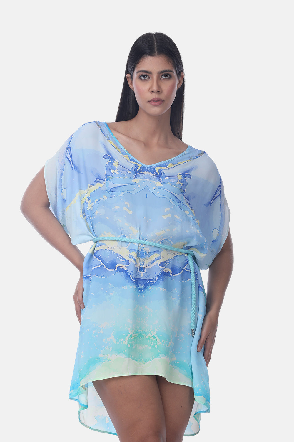 TEMPER BLUE - KAFTAN TUNIC - TheSwankStore