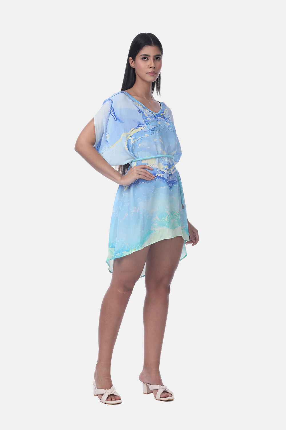 TEMPER BLUE - KAFTAN TUNIC - TheSwankStore