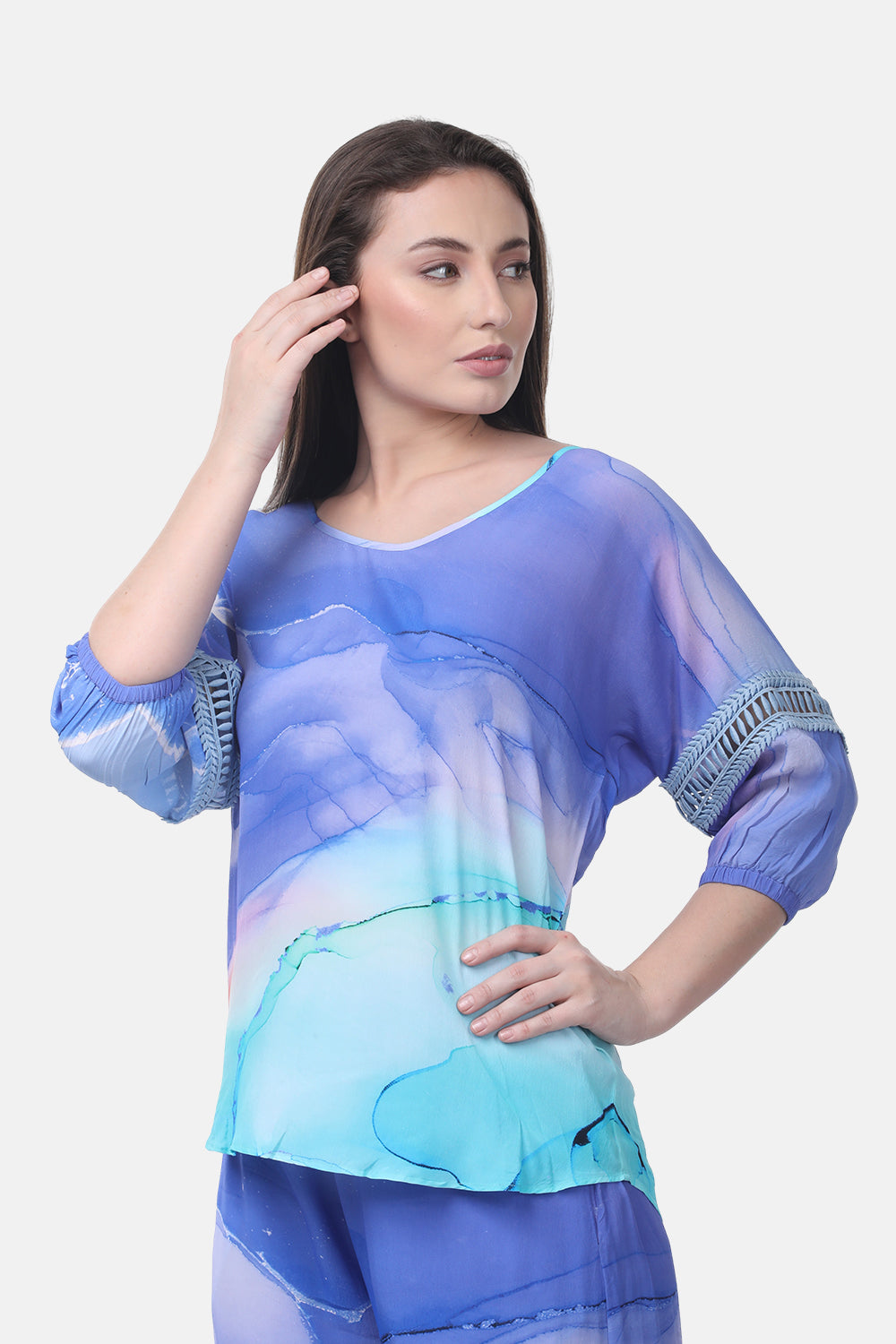 TEMPER BLUE - LILY TOP - TheSwankStore