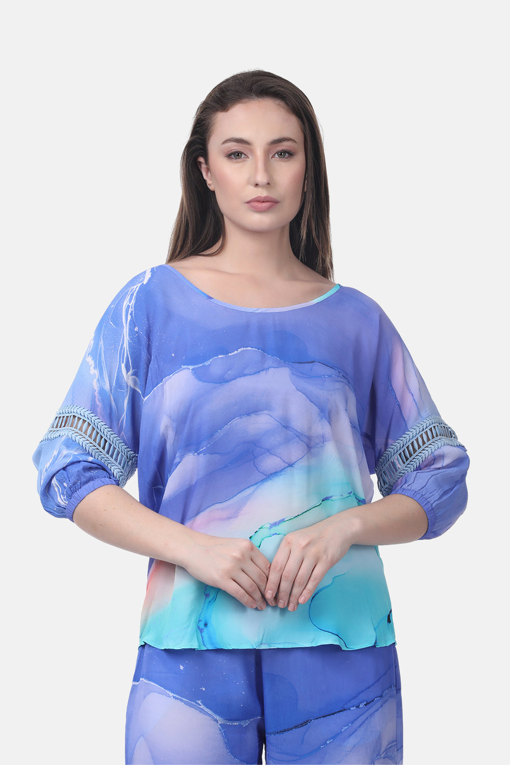TEMPER BLUE - LILY TOP - TheSwankStore