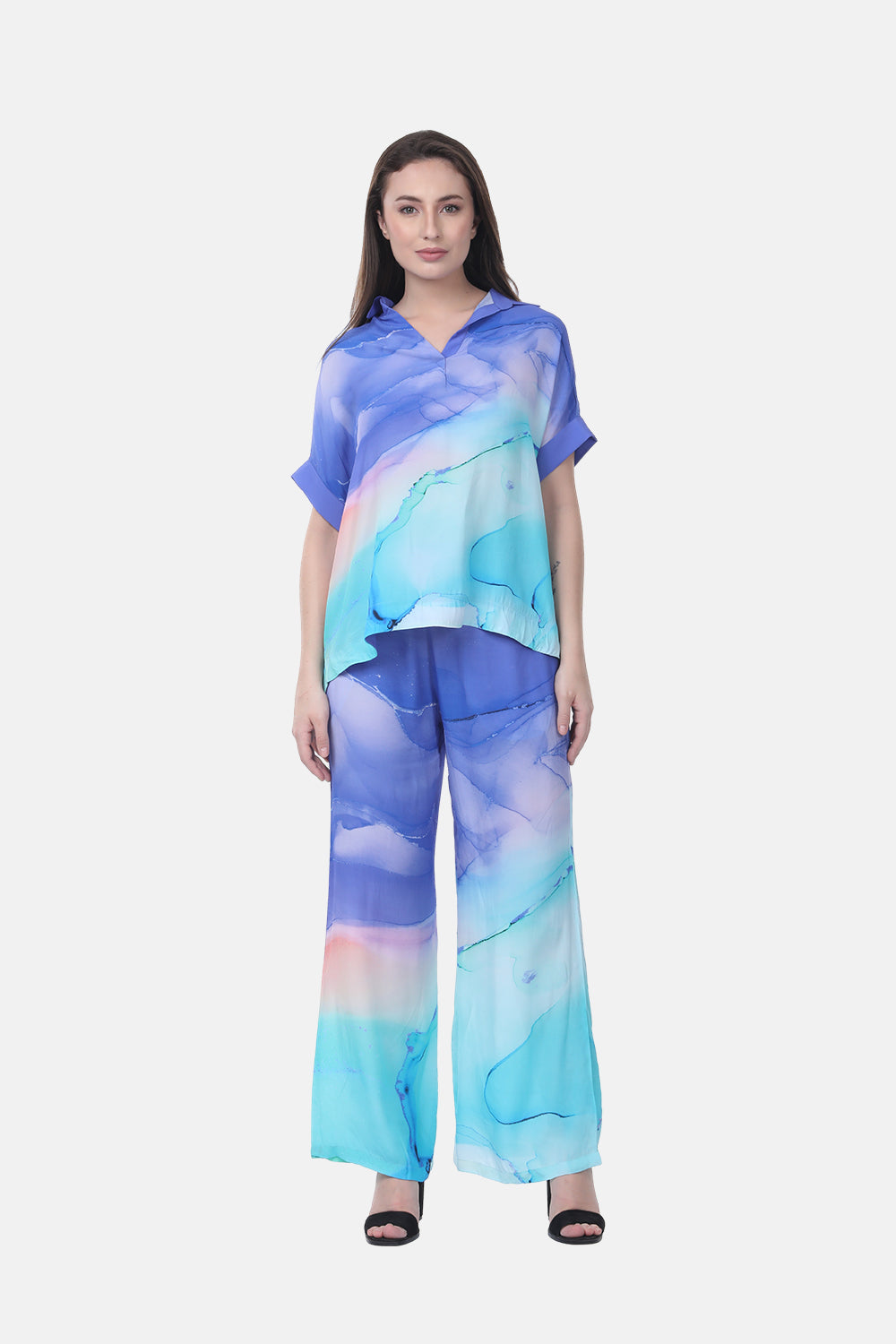 TEMPER BLUE - ROSE TOP (Shorter Style) - TheSwankStore