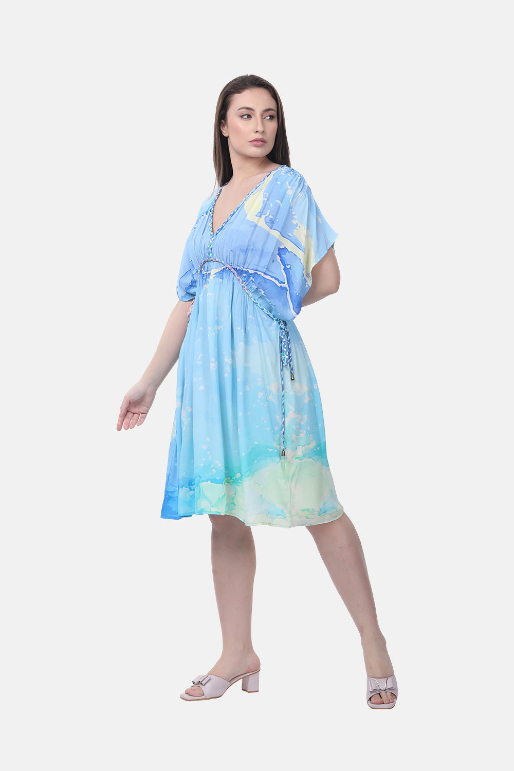 TEMPER BLUE - SHORT KAFTAN - TheSwankStore