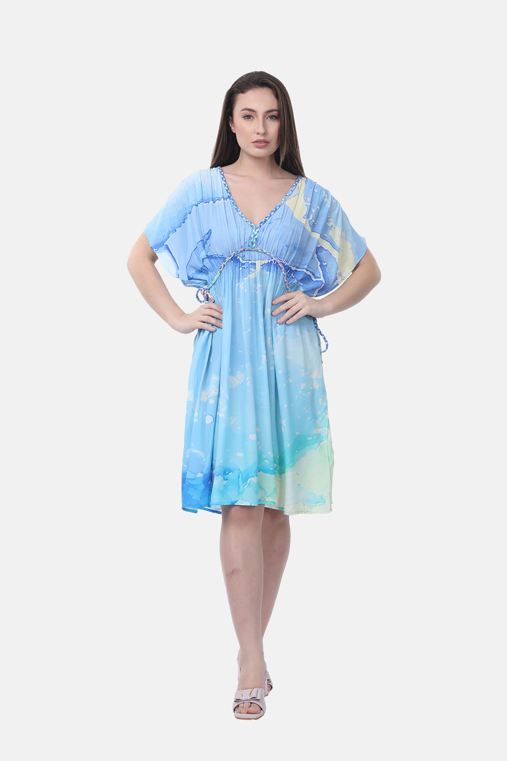 TEMPER BLUE - SHORT KAFTAN - TheSwankStore