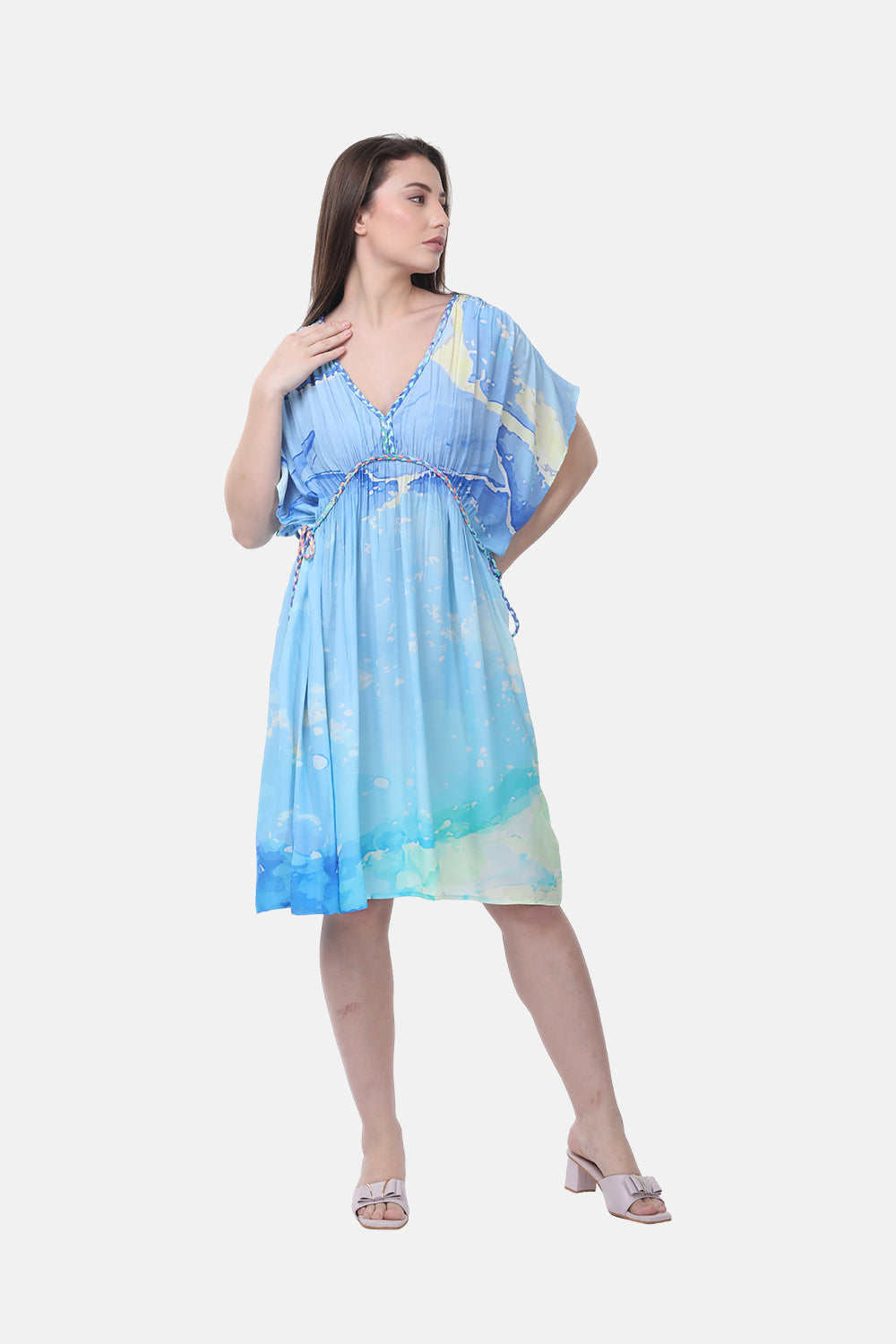 TEMPER BLUE - SHORT KAFTAN - TheSwankStore
