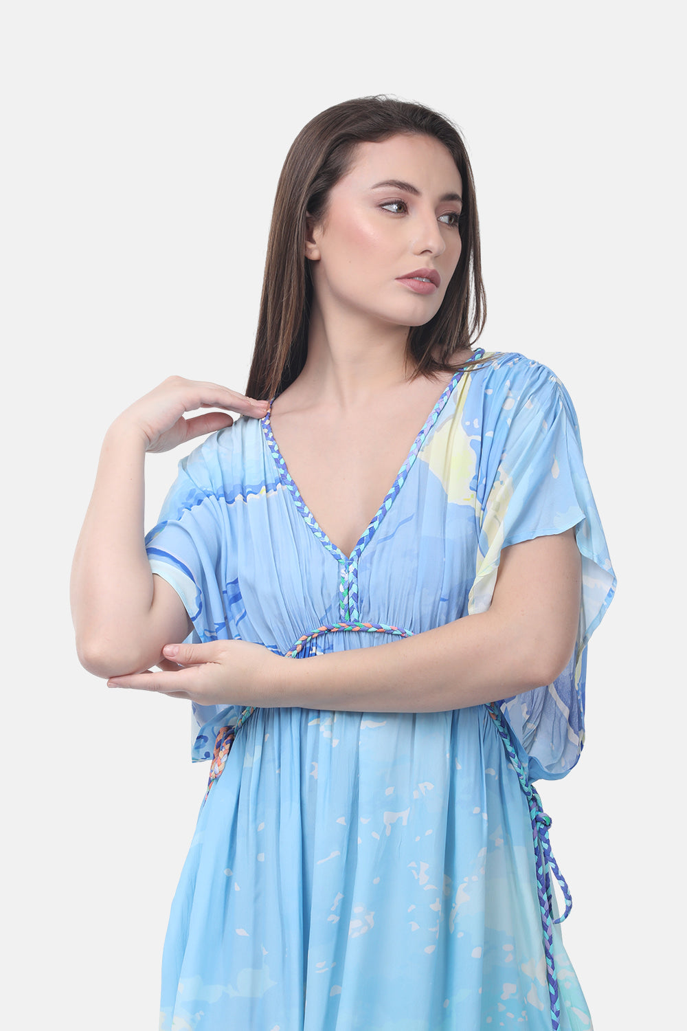 TEMPER BLUE - SHORT KAFTAN - TheSwankStore