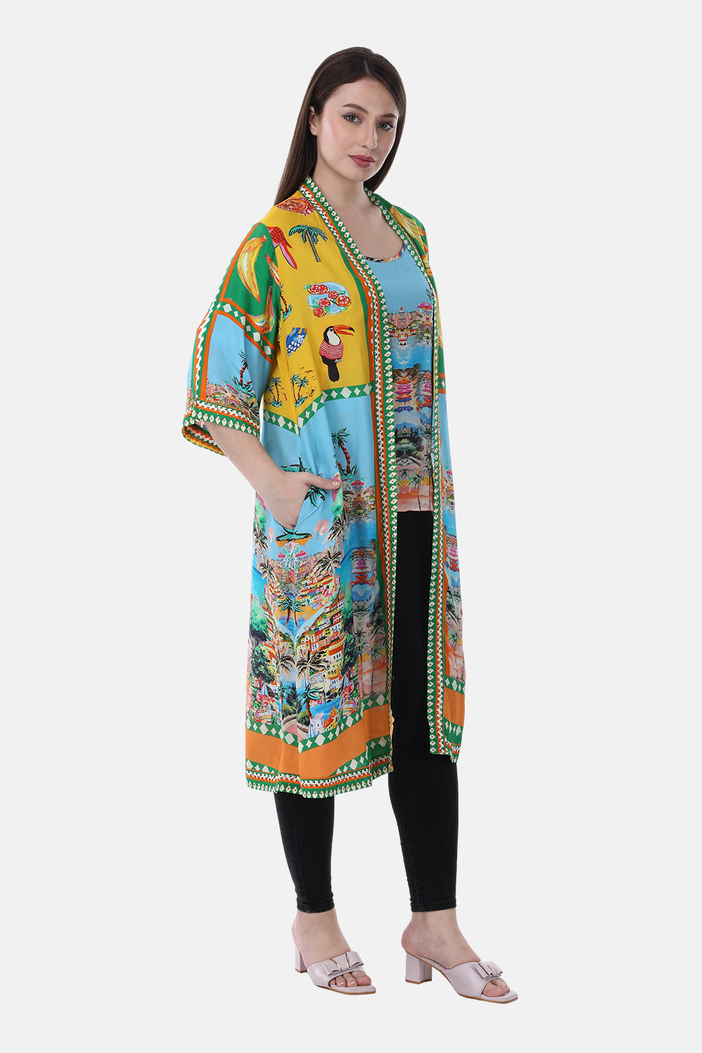 TROPICANA - KIMONO LONG SHRUG - TheSwankStore