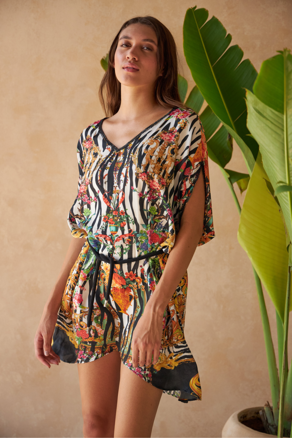 ZEBRA MULTICOLOUR - DAFFODIL DRESS (PREMIUM CUPRO DUBBEL CREPE) - TheSwankStore