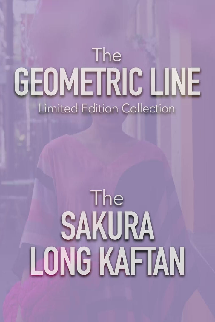 GEOMETRIC LINE - SAKURA - LONG KAFTAN (Size - M/L) - TheSwankStore