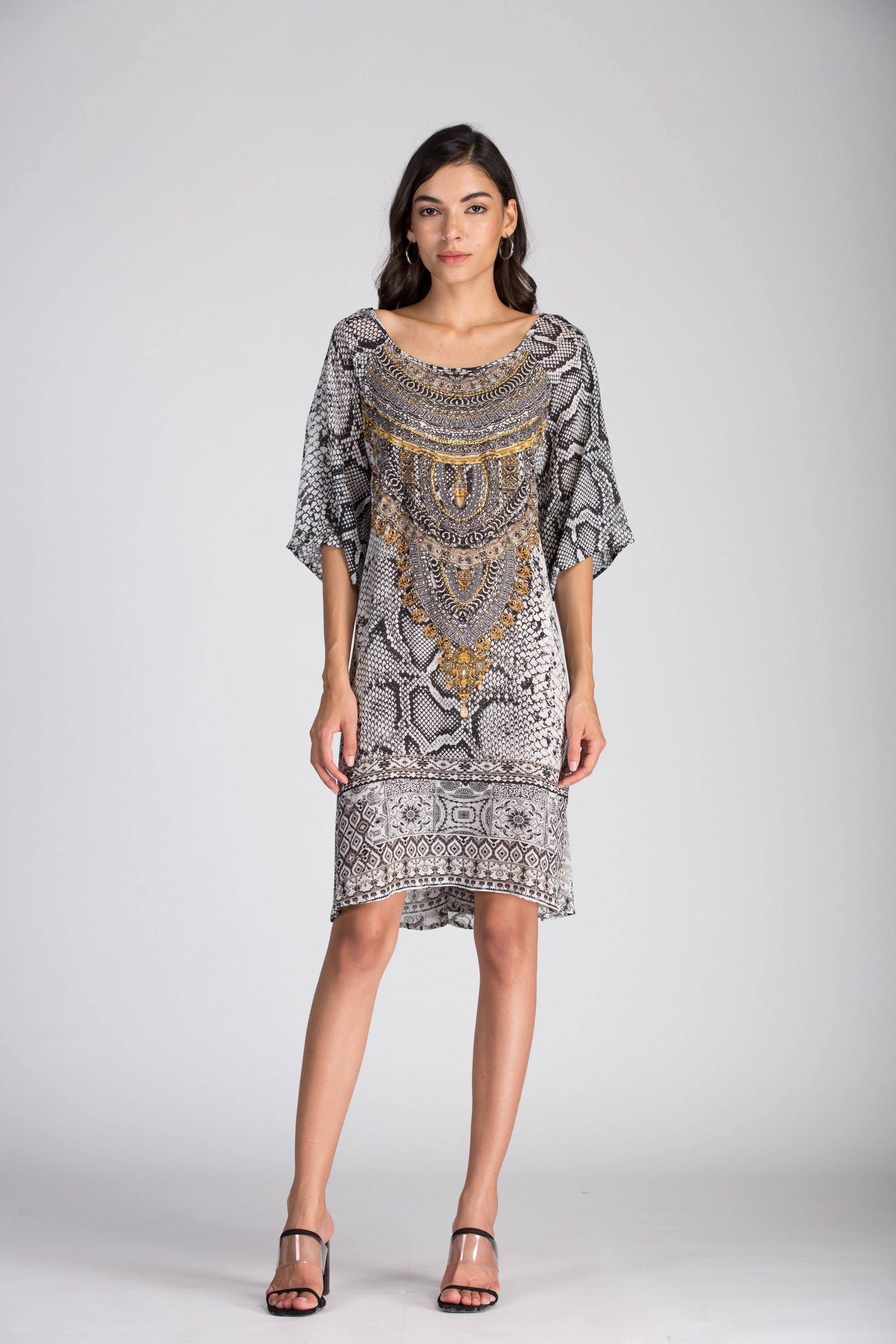 THE WHITESNAKE - SLIT SLEEVE DRESS - TheSwankStore