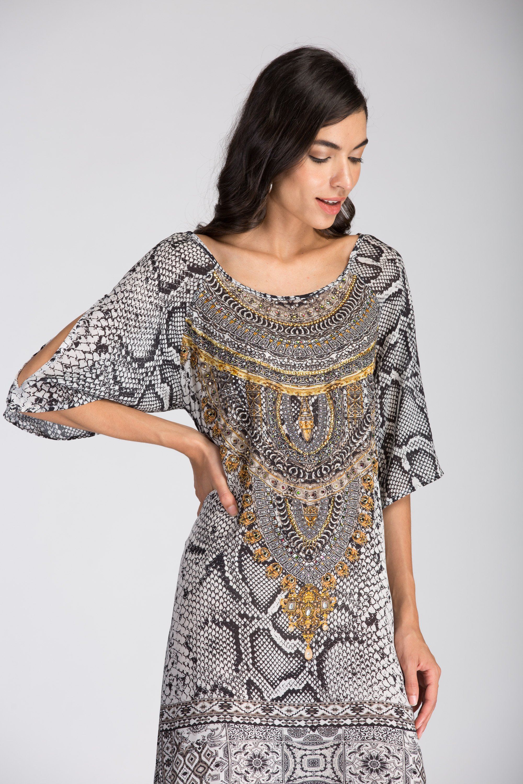 THE WHITESNAKE - SLIT SLEEVE DRESS - TheSwankStore