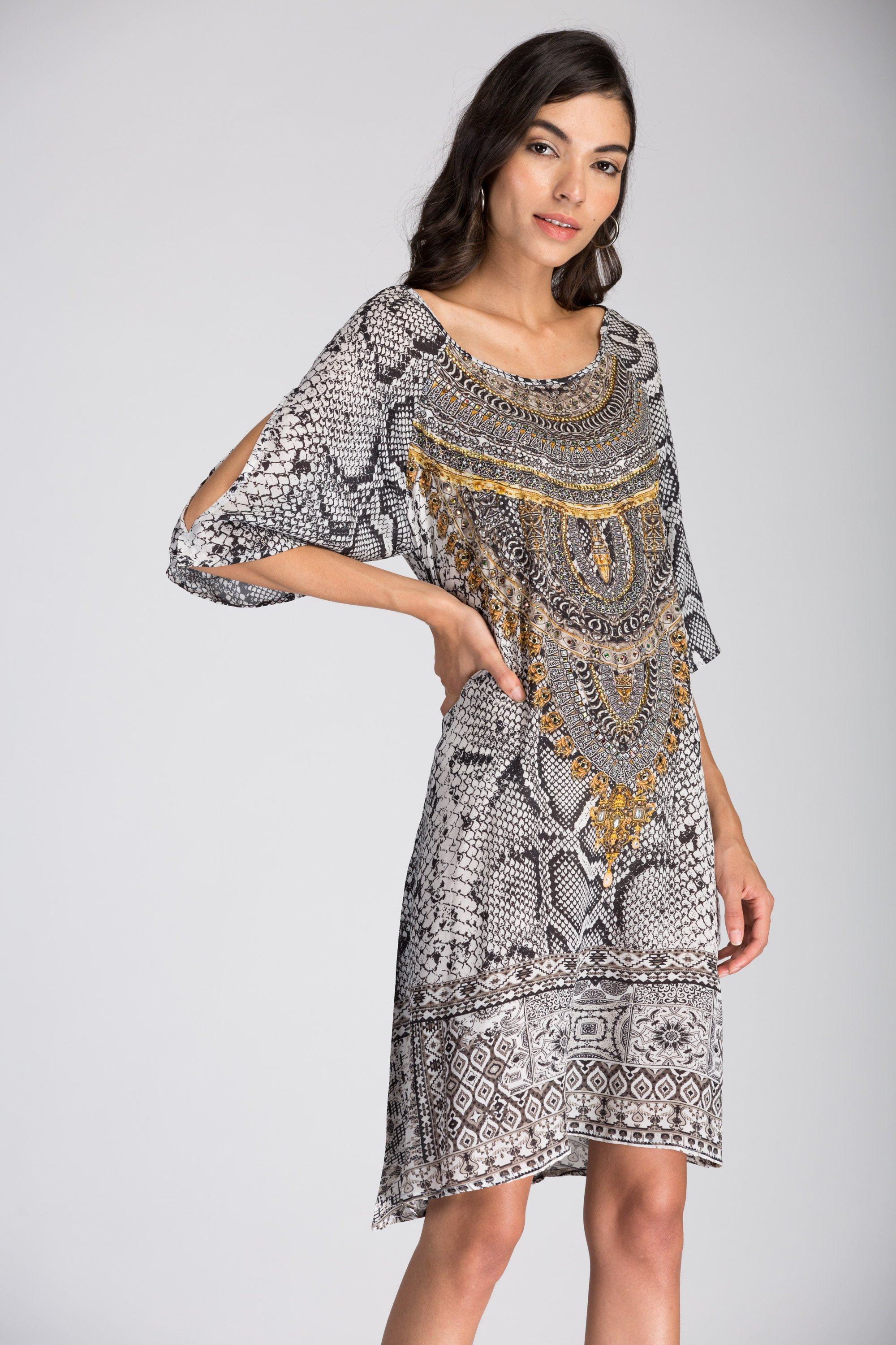 THE WHITESNAKE - SLIT SLEEVE DRESS - TheSwankStore