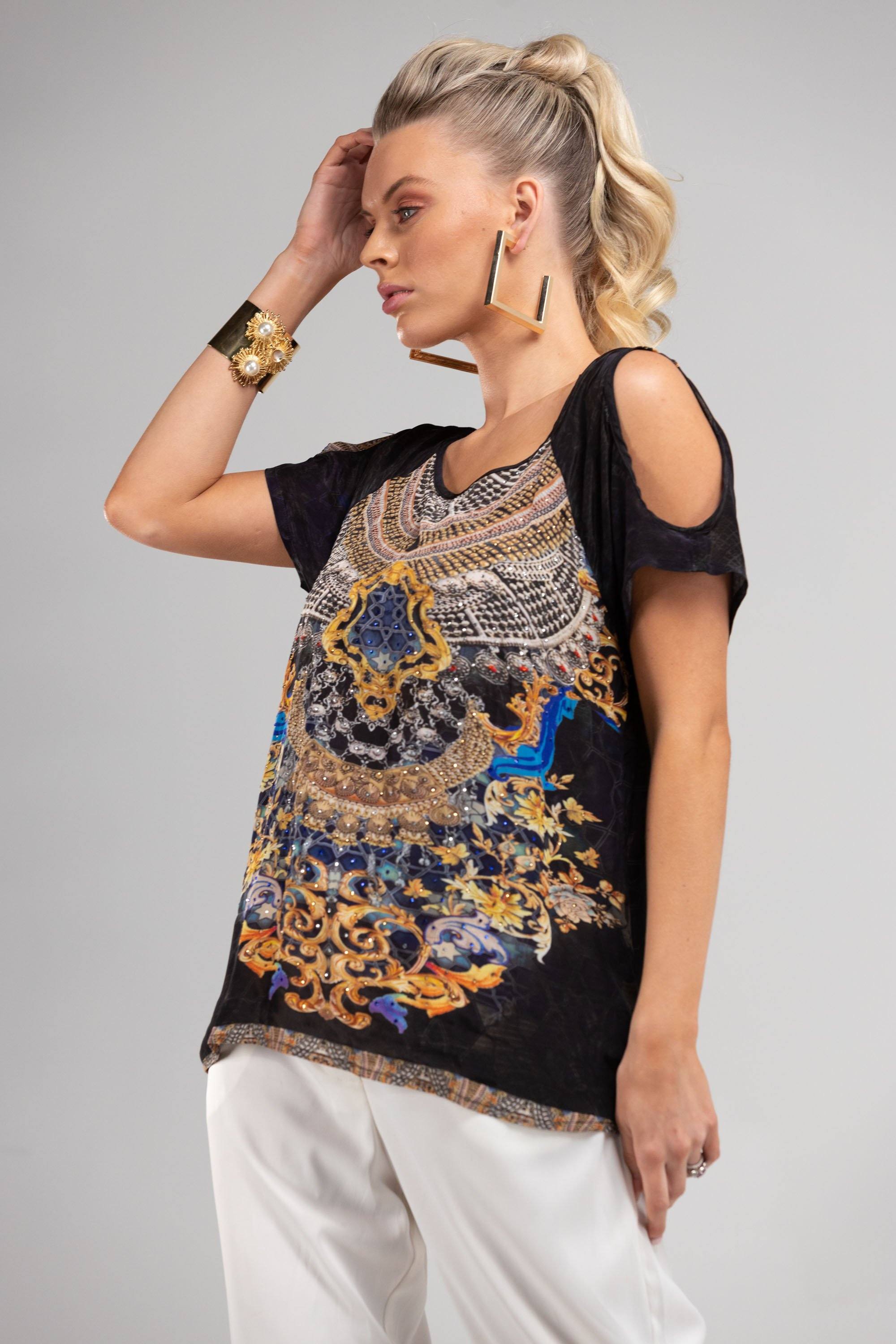 MIDNIGHT IN PARIS - COLD SHOULDER TOP - TheSwankStore