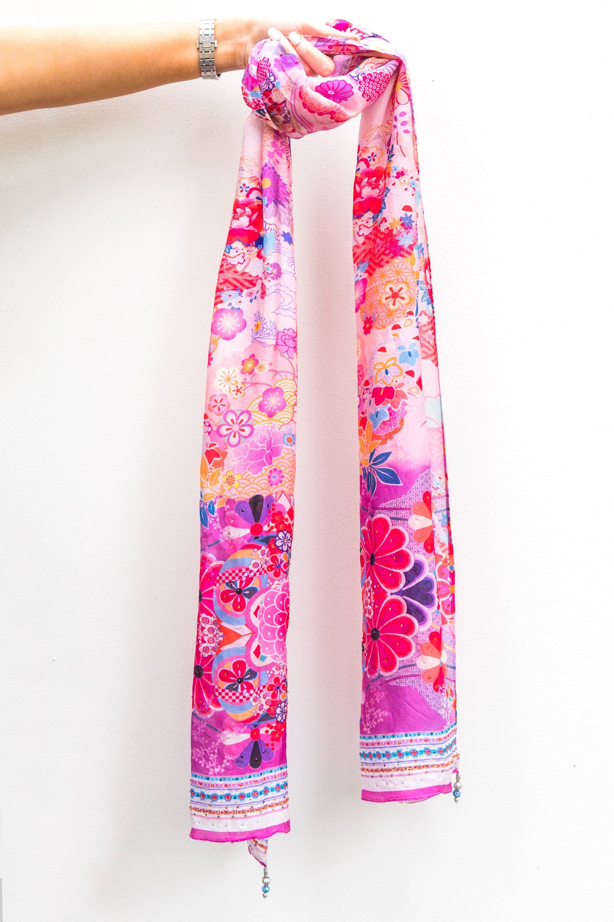 CHERRY BLOSSOM - SILK SCARF - TheSwankStore